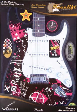 Facelift ST-Punk Punk Removable, Reusable, Vinyl Guitar Overlay For Stratocaster Guitars