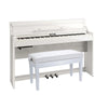 Roland DP-603 Digital Upright Piano with Stand and Bench - Polished White