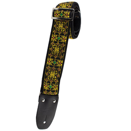 Henry Heller HJQ2-28 Hand sewn Deluxe Jacquard Multi Color 2 In. Guitar Strap