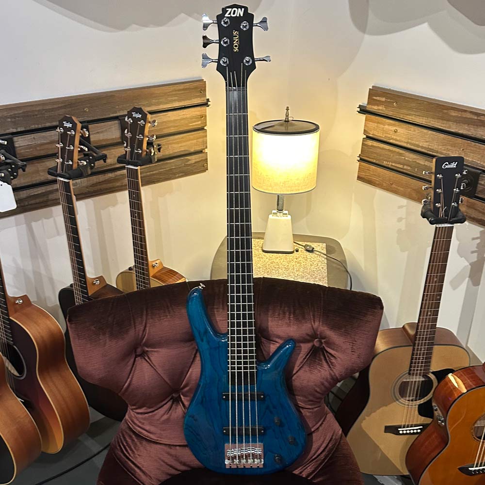 Zon Sonus Custom 5 String Bass w/ Bag - Electric Blue (Pre-Owned