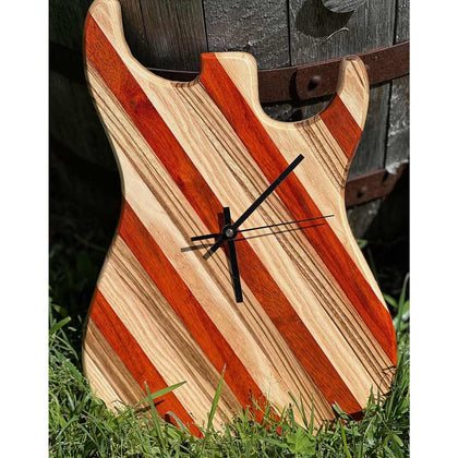 Hardwood Guitar Clock #005