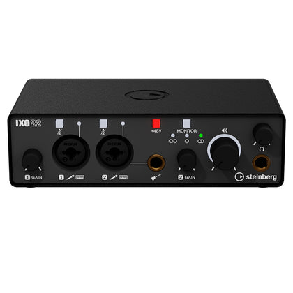 Steinberg IXO22 2-IN / 2-OUT USB 2.0 Type C Audio Interface with Two Preamps - Black