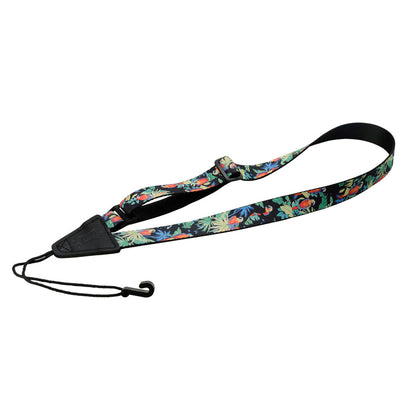 Levy's MP23-006 Polyester 1 in. Ukulele Strap - Black with Tropical Print