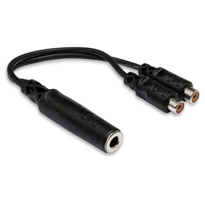Hosa - YRA-115 - Y Cable - 1/4 in TS Female to Dual RCA Female