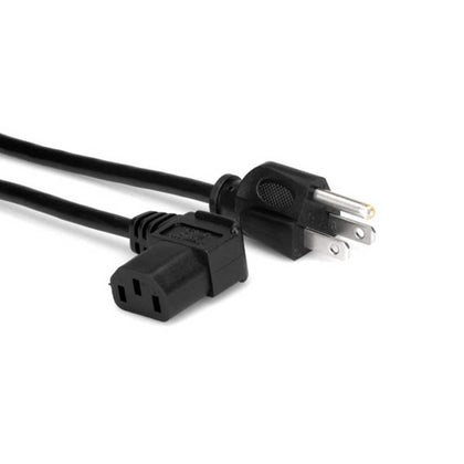 Hosa - PWC-143R - 3 ft Power Cable - 18 AWG - NEMA 5-15P to Right Angle IEC C13