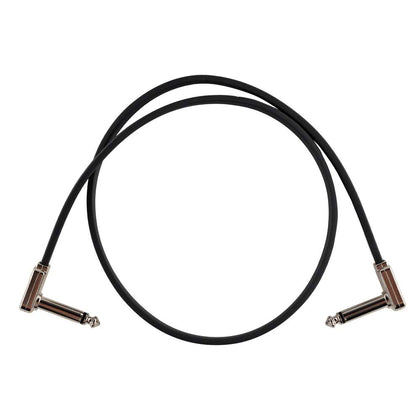 Ernie Ball P06228 Single Flat Ribbon Angle to Angle Patch Cable - Black - 2 ft.
