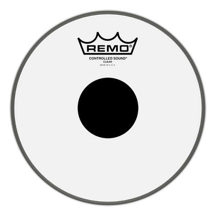 Remo - CS-0308-10 - Controlled Sound Clear Drumhead - Black Dot - 8 in Batter