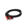 Hosa CPR-203 Stereo Interconnect Cable, Dual 1/4in TS to Dual RCA - 10 ft.