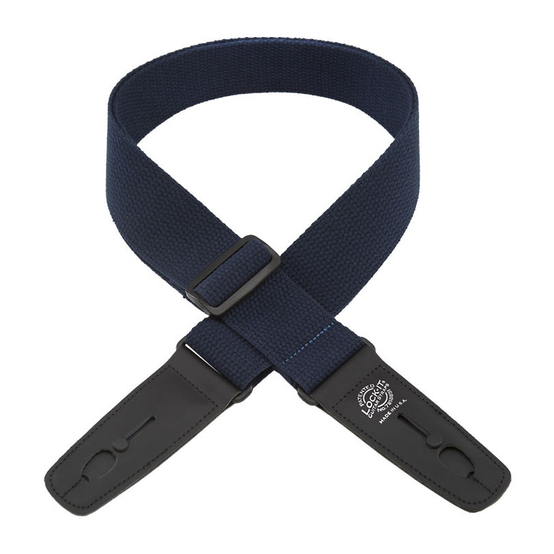 Lock-It Straps Cotton Series 2 in. Guitar Strap - Navy Blue 