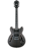 Ibanez AS53 Artcore Semi Hollow Body Electric Guitar - Transparent Black Flat - Bananas At Large®