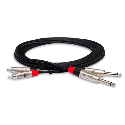 Hosa HPR-005X2 Pro Stereo Interconnect, 1/4 in. to RCA - 5 ft.