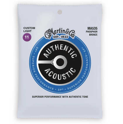 Martin MA535 Authentic Acoustic SP Custom Light 92/8 Acoustic Guitar Strings