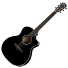 Taylor 214ce BLK DLX Grand Auditorium Acoustic-Electric Guitar, Black, ES2 - Bananas at Large®