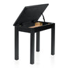 Gator Deluxe Wooden Keyboard & Piano Bench with Flip-Up Storage Compartment - Black
