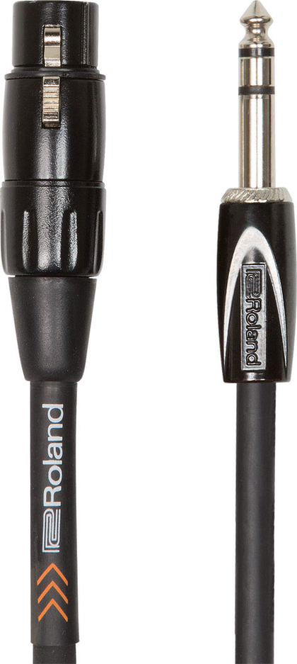 Roland RCC-5-TRXF Black Series 5ft Interconnect Cable with 1/4 in. TRS Male to XLR Female - Bananas at Large