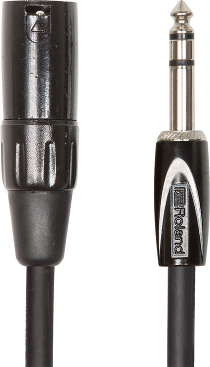 Roland RCC-5-TRXM Black Series 5ft Interconnect Cable with 1/4 in. TRS male to XLR male - Bananas at Large