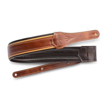 Taylor 4107-25 Century Cordovan Leather 2.5 in. Guitar Strap - Medium Brown and Black