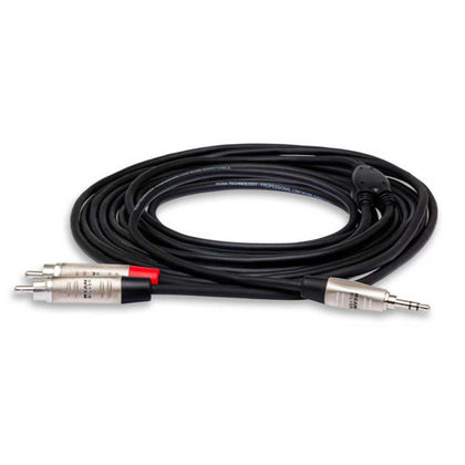 Hosa - HMR-010Y - 10 ft Pro Stereo Breakout Cable - REAN 3.5mm TRS Male to Dual RCA Male