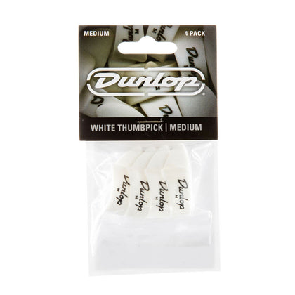 Dunlop - 9002P -  Plastic Thumb Picks (4 pack) - Medium, White