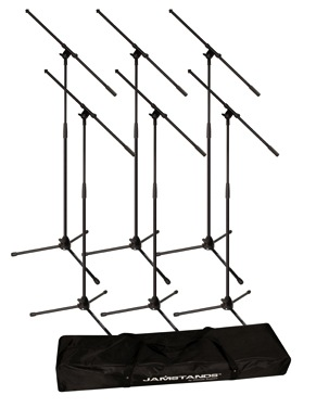Ultimate Support JamStand JS-MCFB6PK Six Tripod Mic Stands with Carrying Bag - Bananas at Large
