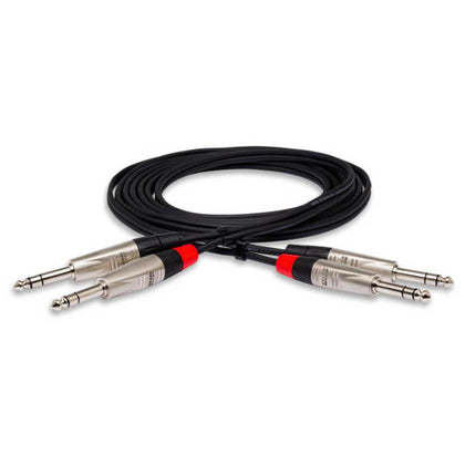 Hosa - HSS-003X2 - 3 ft Pro Stereo Interconnect Cable - Dual REAN 1/4 in TRS Male to Same