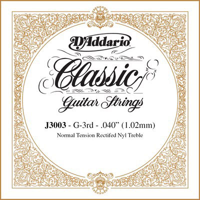 D'Addario Classic Single Rectified Nylon 040/J30 3rd Normal Tension