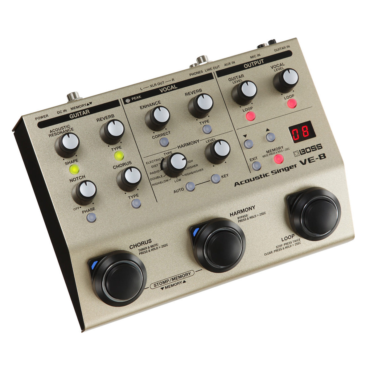BOSS VE-8 Acoustic Singer Multi-Effects Pedal