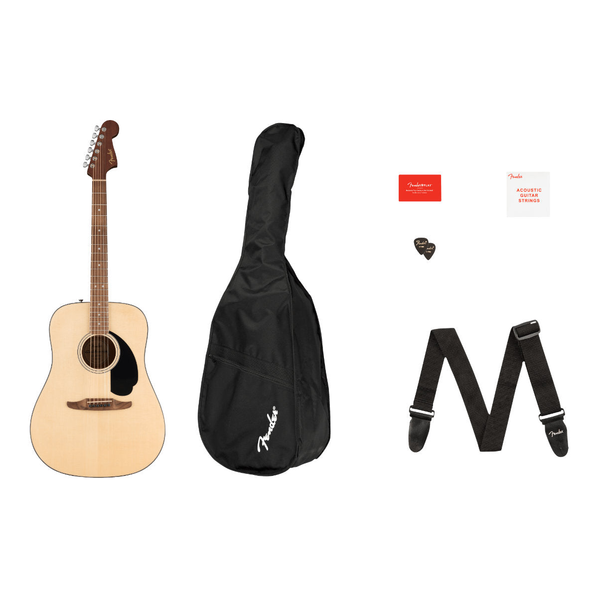 Fender California Standard Redondo Acoustic Guitar Pack - Spruce Top - Black Pickguard - Natural