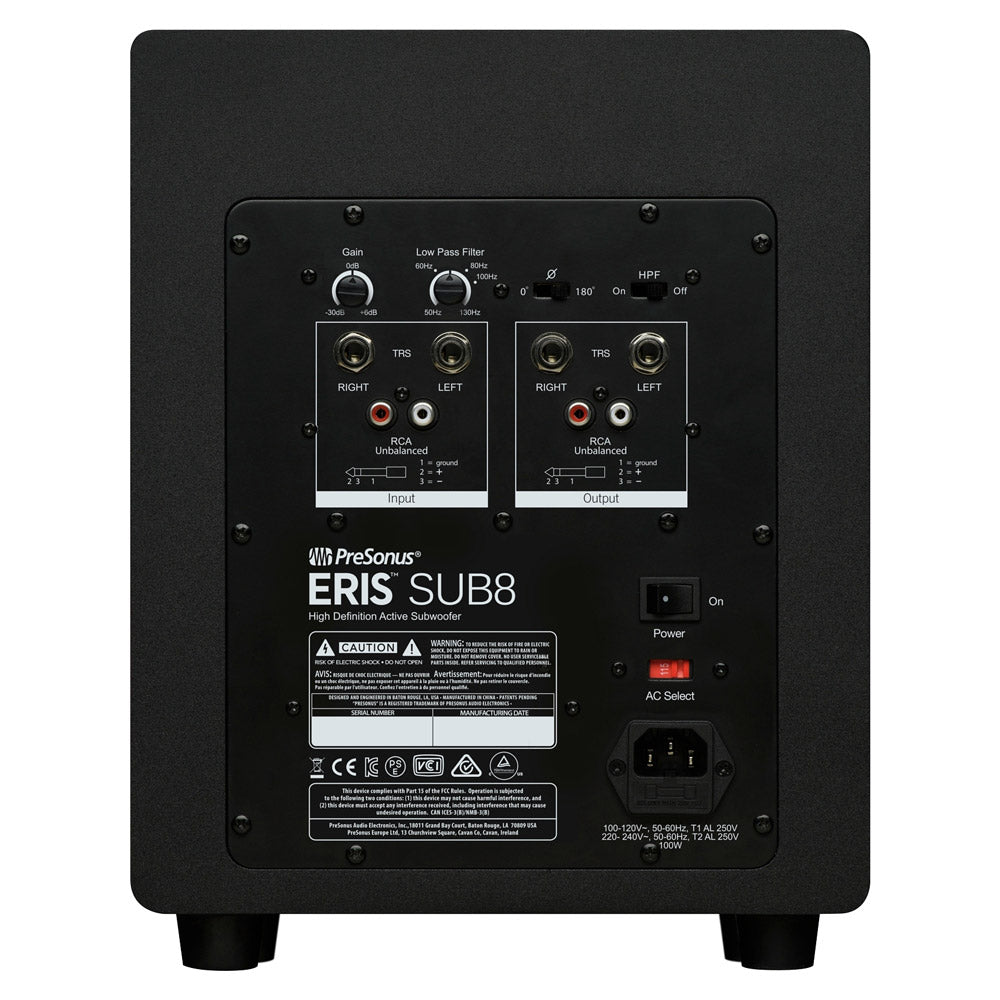 PreSonus Eris Sub 8BT Studio Subwoofer - Black – Bananas At Large