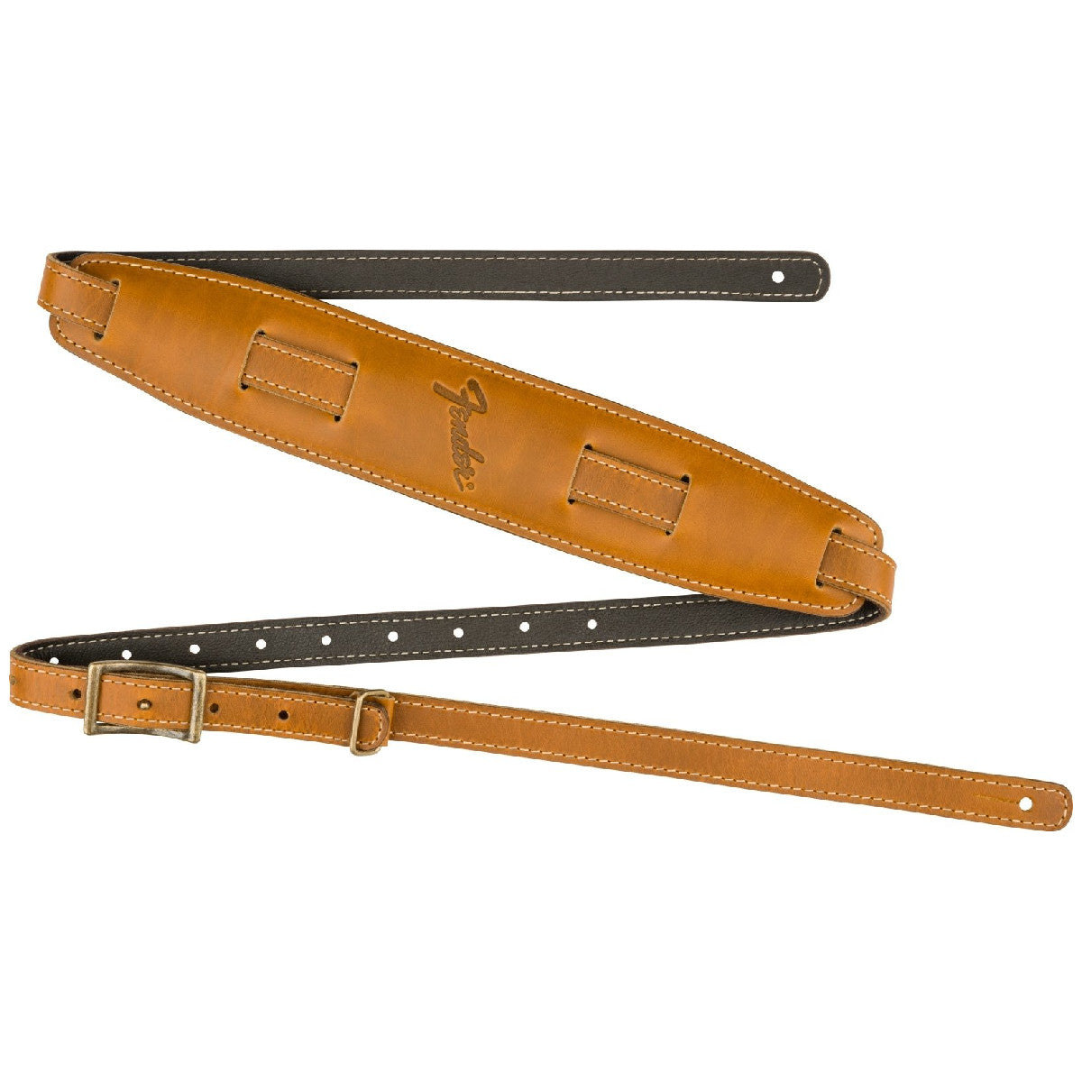 Fender Mustang Leather Saddle Strap - Butterscotch - Bananas at Large®