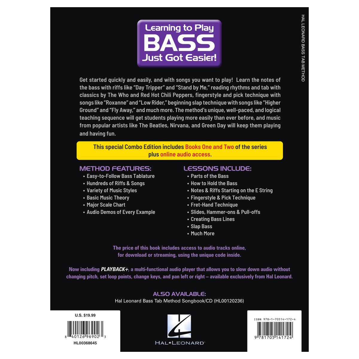 Hal Leonard Bass Tab Method Combo Edition of Books 1 & 2 - Bananas at Large®