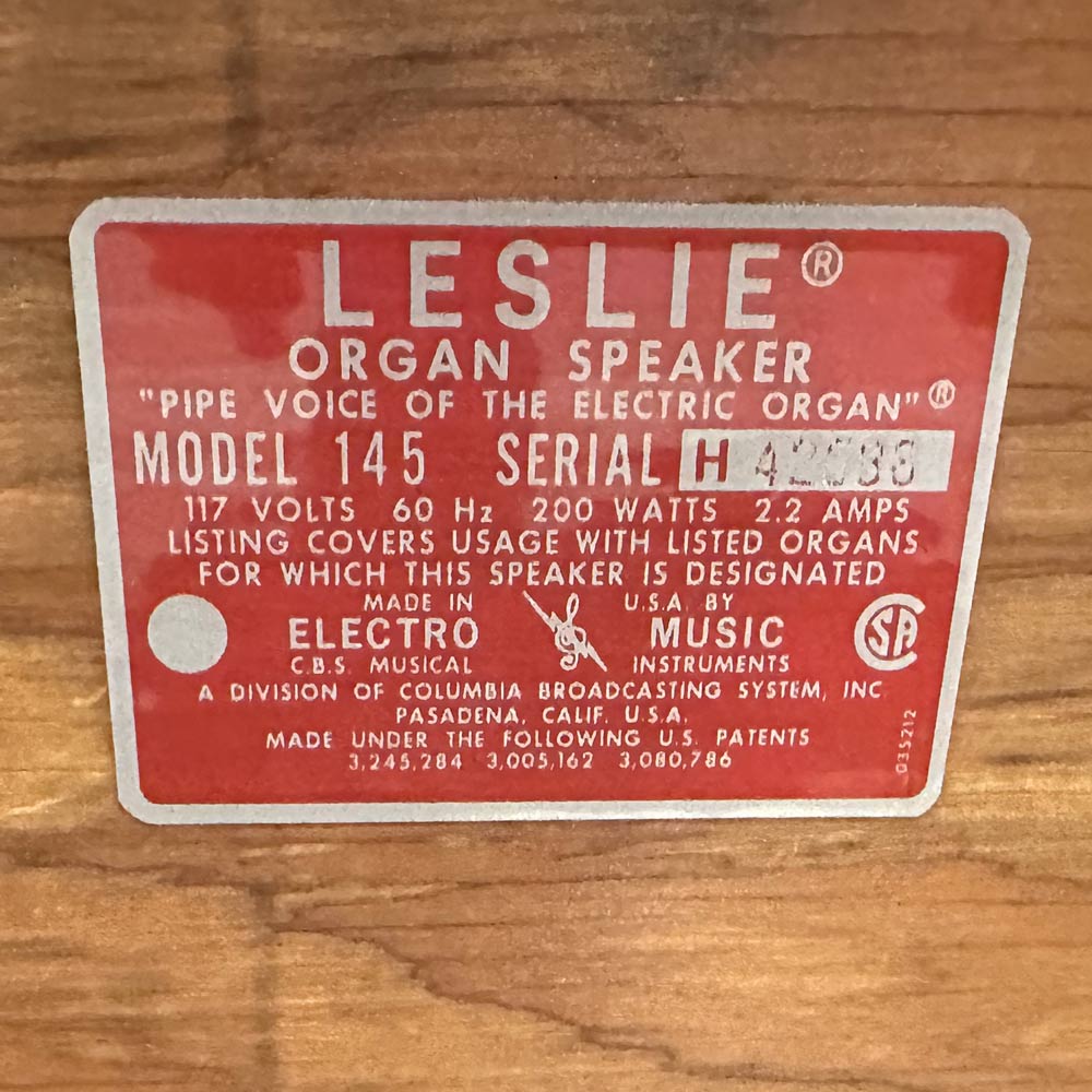 Leslie Vintage Sal Trentino 145/122 Lowboy Rotary Speaker Amp Cabinet for Hammond Organs w/ Cover (Pre-Owned)