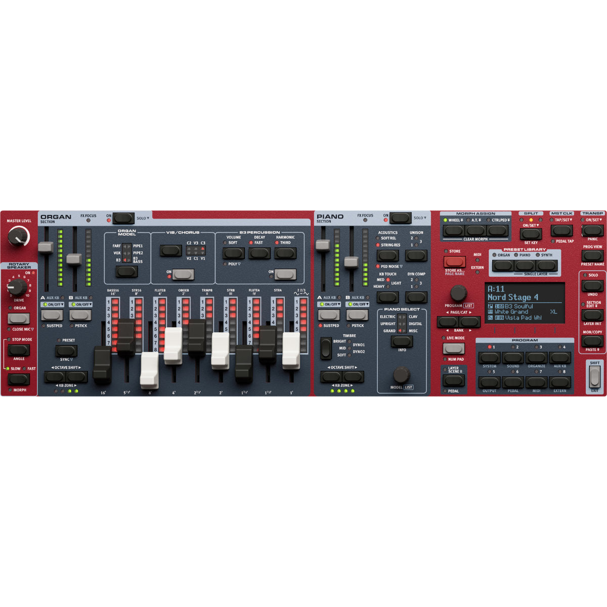 Nord Stage 4 Compact Stage Keyboard - 73-Key Semi-Weighted Waterfall Action