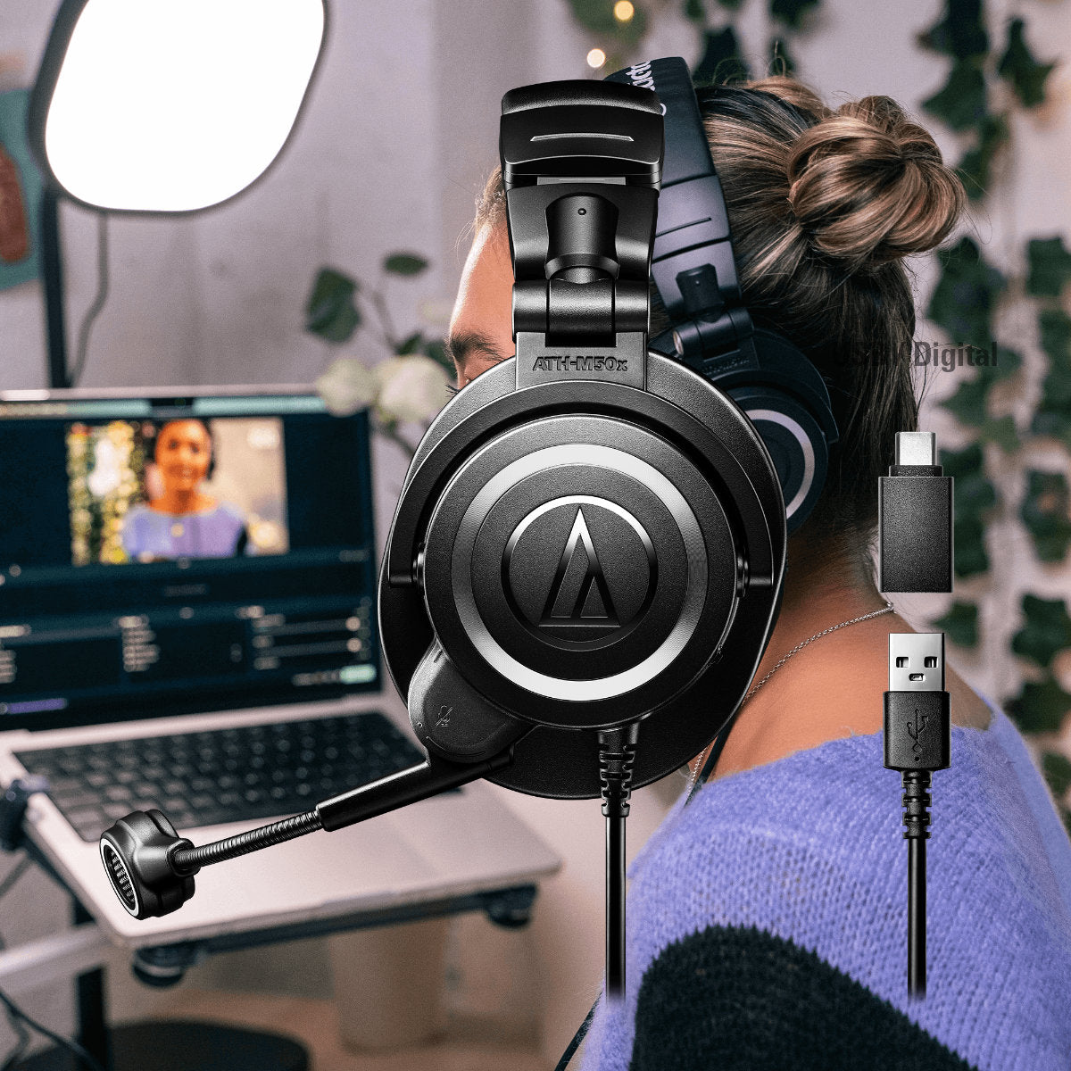 Audio-Technica ATH-M50xSTS StreamSet Streaming Headset (Headphone & Microphone) - XLR-1/4in & USB