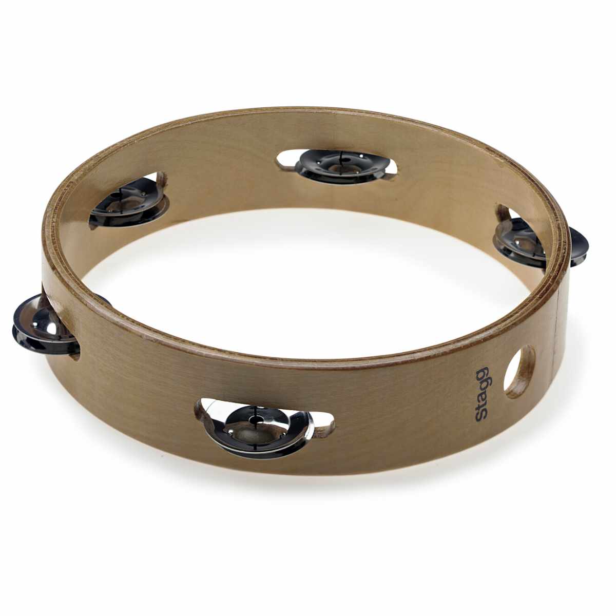 Stagg Headless Wooden Tambourine - 8in - 1 Row of Jingles - Bananas at Large®