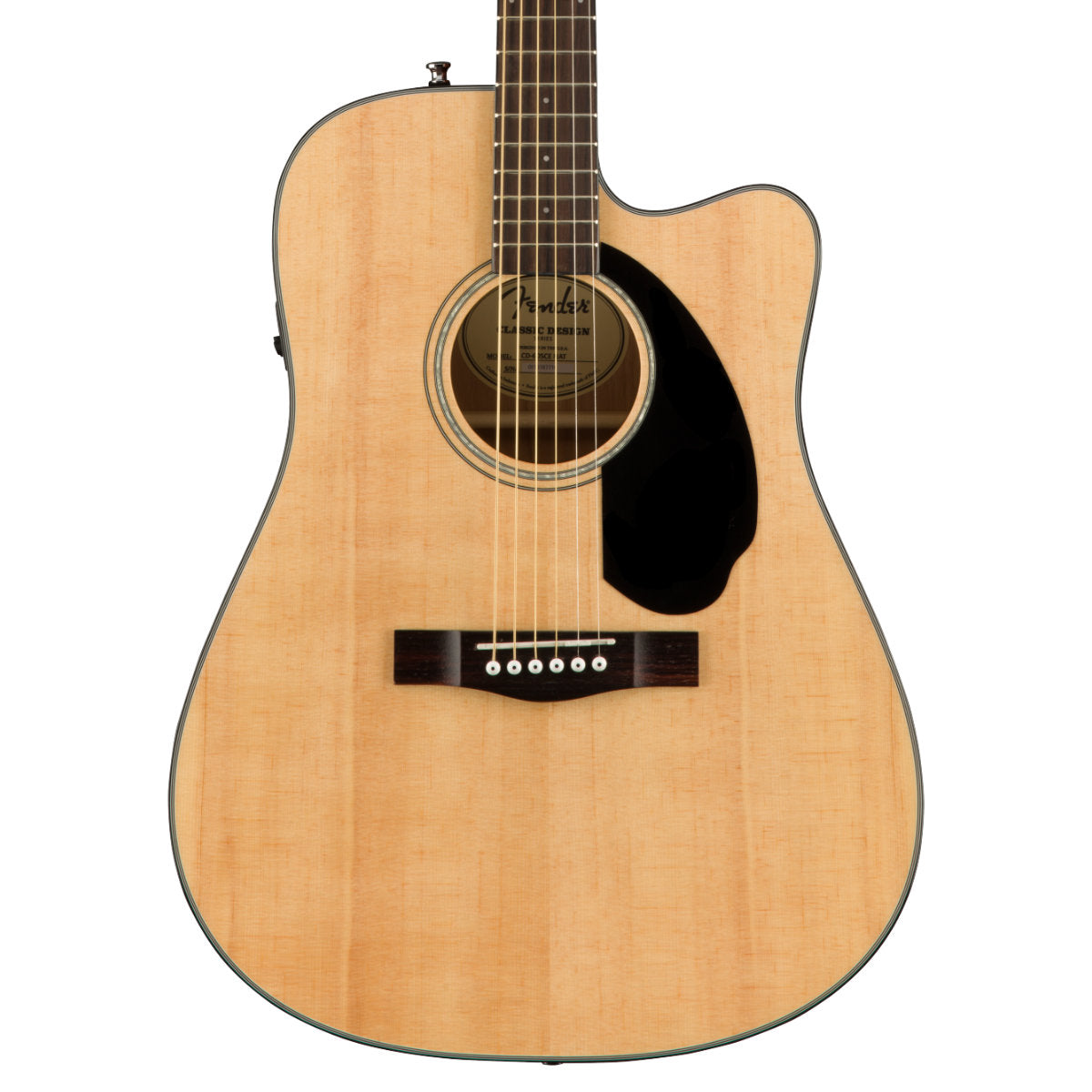 Fender CD-60SCE Solid Top Dreadnought Acoustic-Electric Guitar - Natural