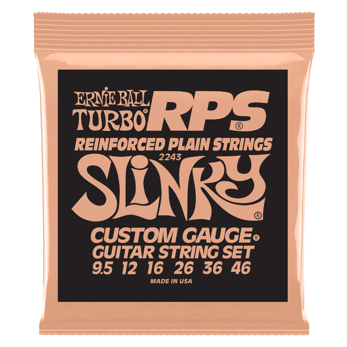 Ernie Ball Turbo Slinky RPS Nickel Wound Electric Guitar Strings - 9.5-46 Gauge