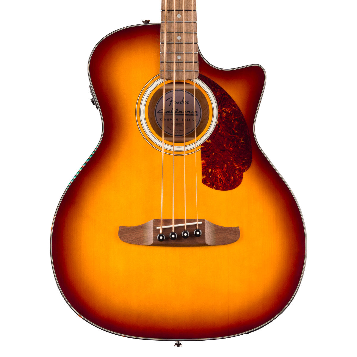 Fender California Deluxe Kingman Bass CE Acoustic-Electric Bass - Tortoiseshell Pickguard - Honey Sunburst