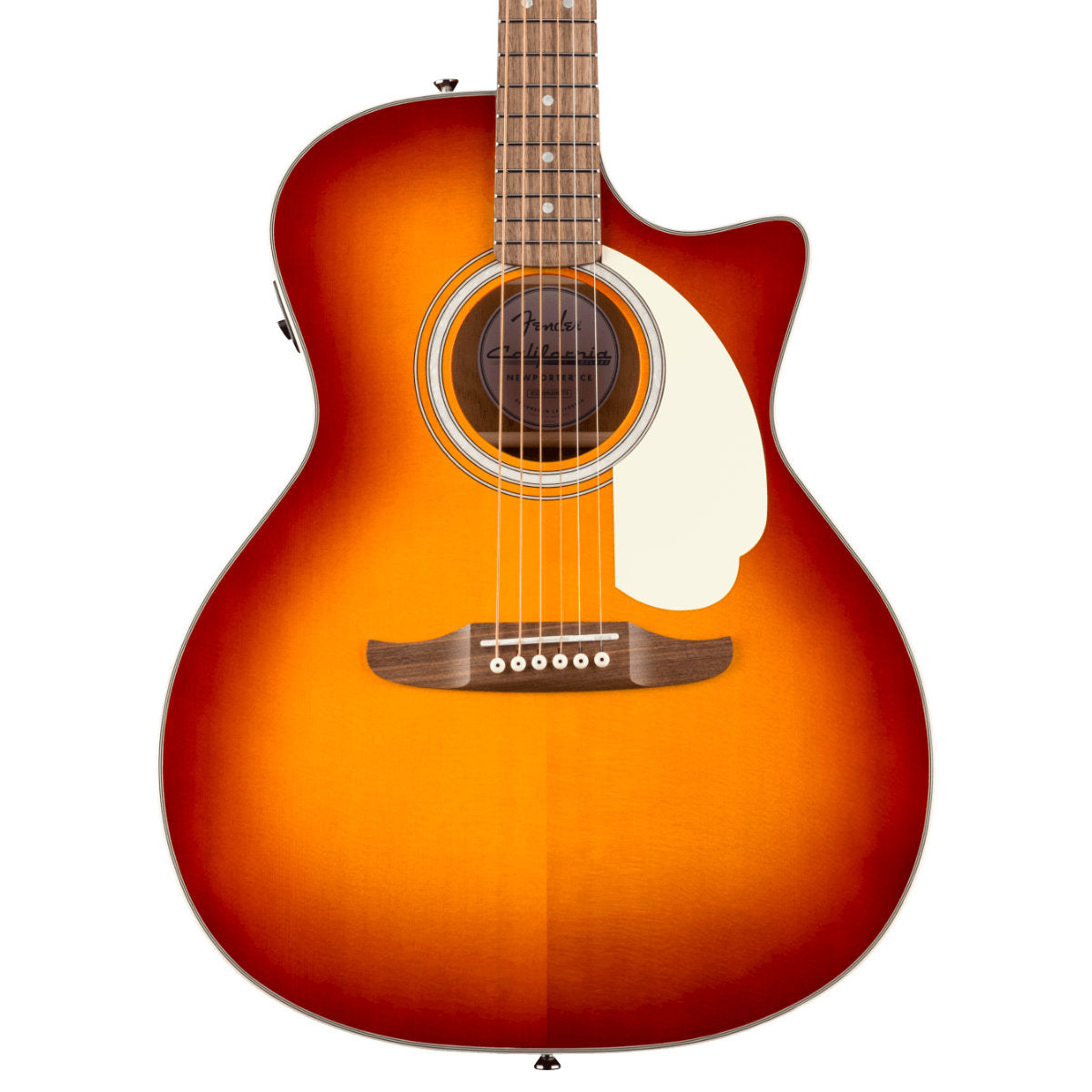 Fender California Deluxe Newporter CE Acoustic-Electric Guitar - Ivory Pickguard