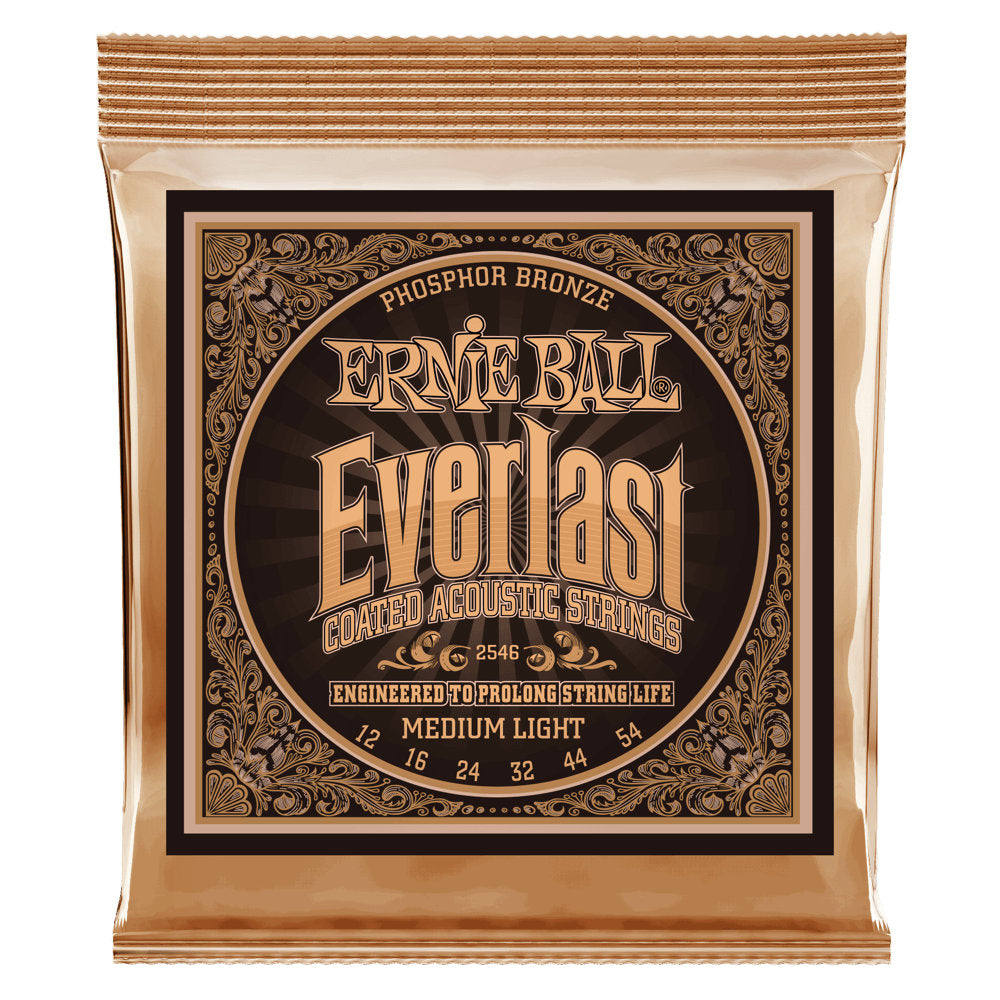 Ernie Ball Medium Light Everlast Coated Phosphor Bronze Acoustic Guitar Strings  - 12-54 Gauge - Bananas at Large®