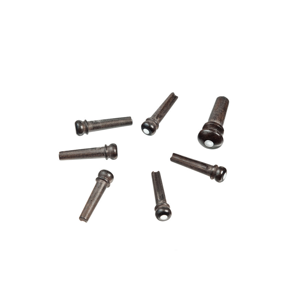 D’Addario Wood Bridge Pins - Ebony w/ Pearl Inlay - Bananas at Large®