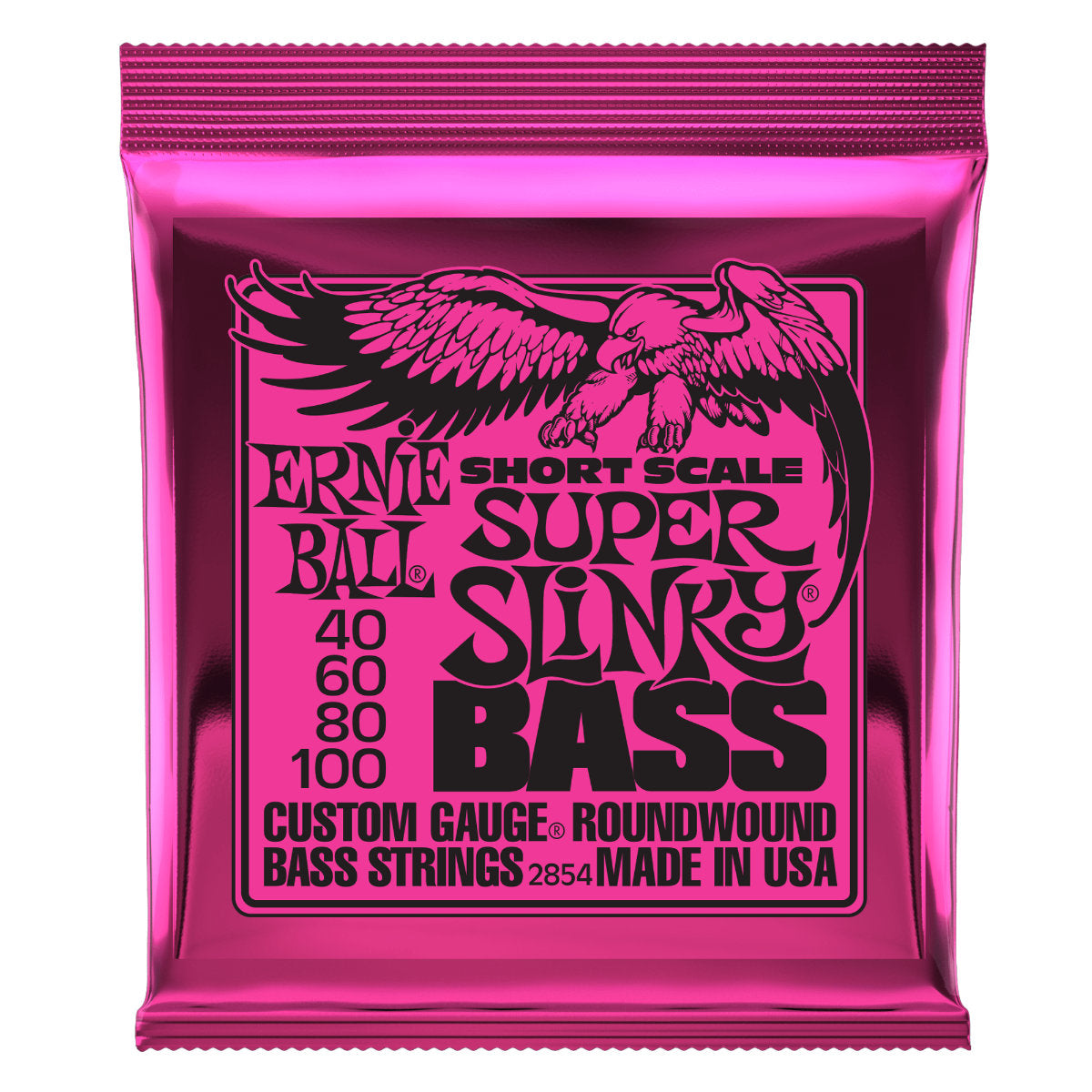 Ernie Ball Super Slinky Nickel Wound Short Scale Electric Bass Strings - 40-100 Gauge