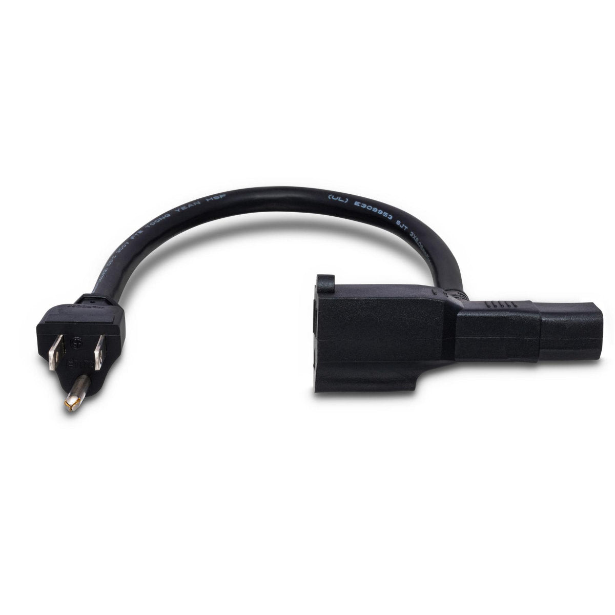 HOSA PWD-402 Power Cord - Piggyback IEC C13 to NEMA 5-15P - 1 ft