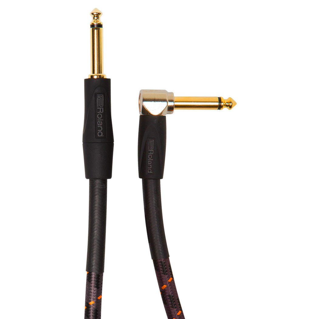 Roland RIC-G15A Gold Series Straight to Angle Instrument Cable - 15 ft. - Bananas at Large®