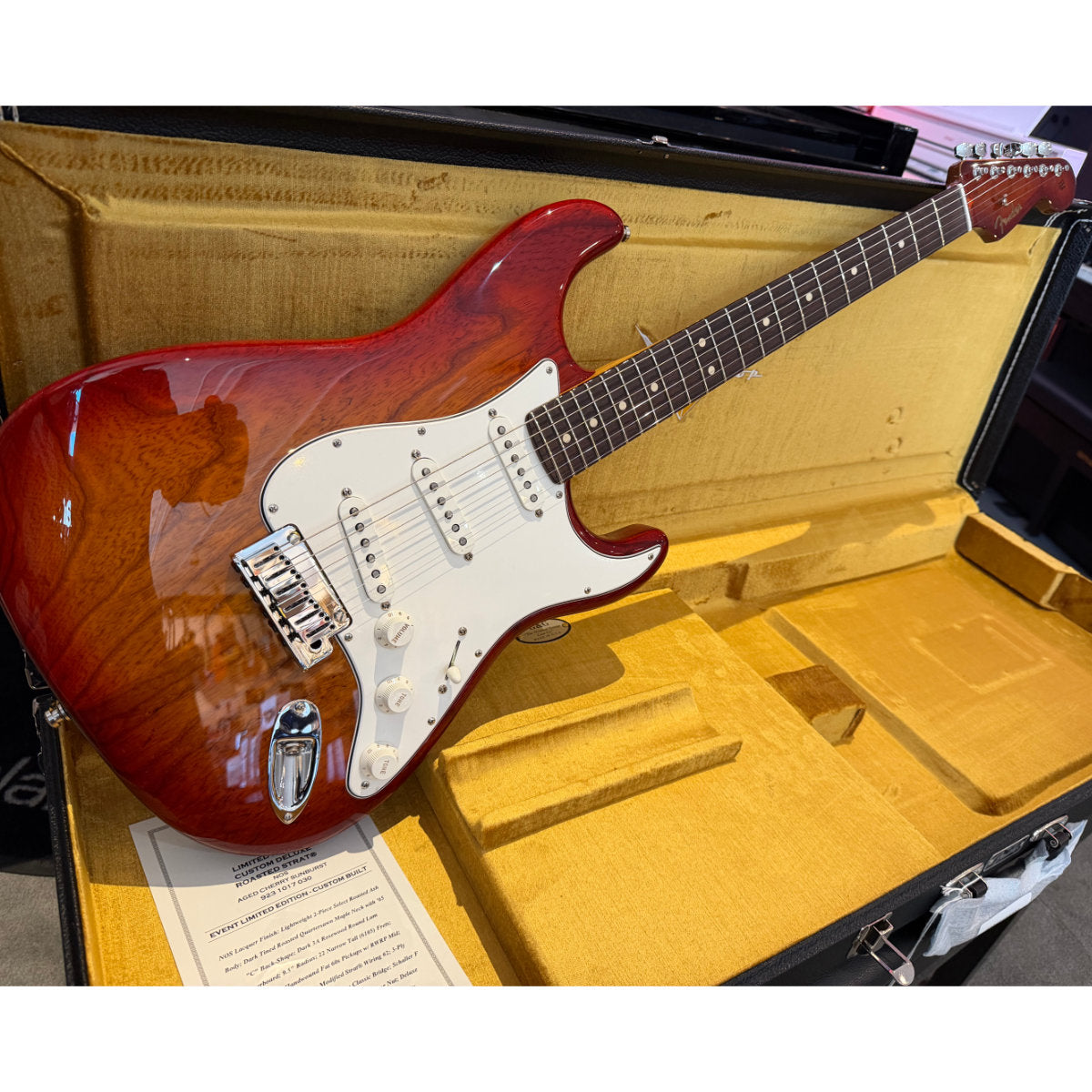 Fender Custom Shop #172 Limited Edition Bananas At Large Exclusive Custom Deluxe Roasted Strat Electric Guitar - NOS w/ Matching Headcap - Aged Cherry Sunburst
