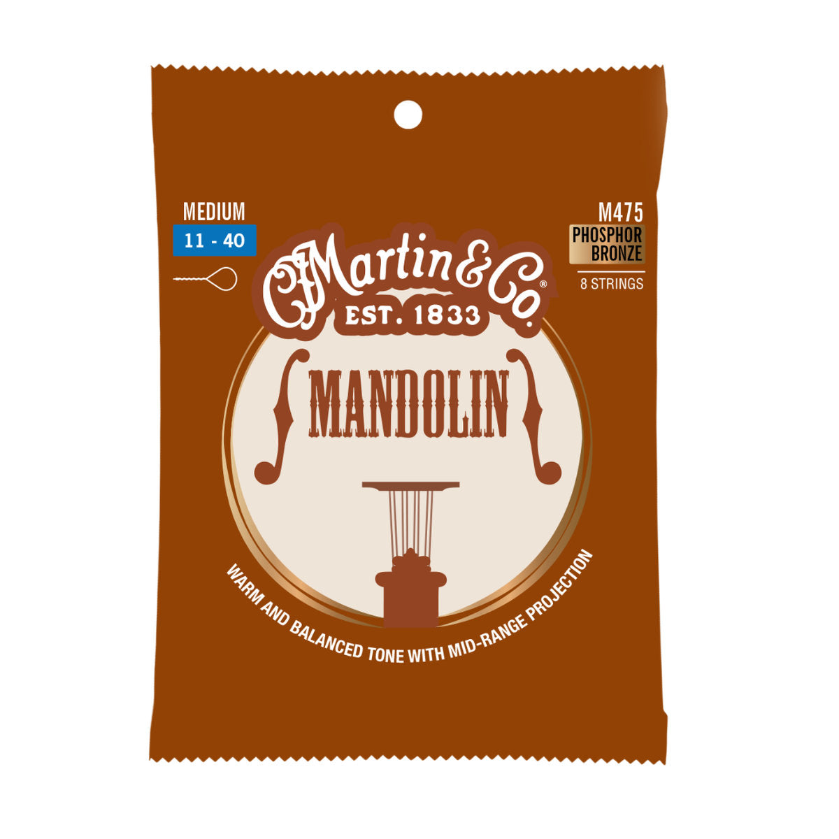 Martin M475 Mandolin Strings - Phosphor Bronze - 8-Strings - Medium