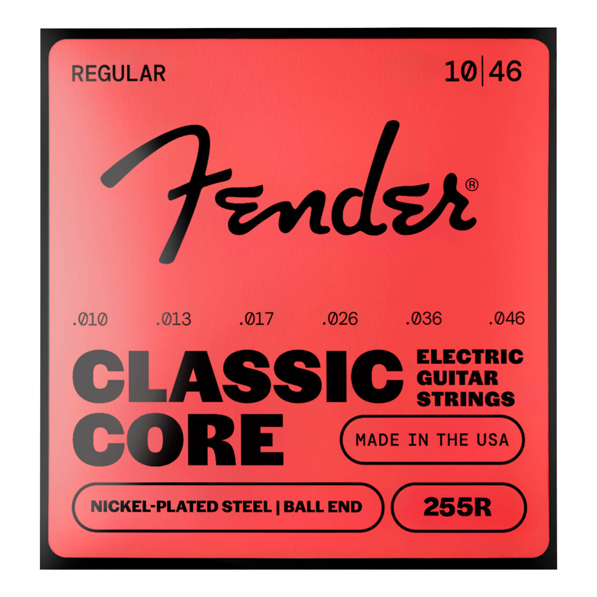 Fender Classic Core 255R Guitar Strings - Nickel-Plated Steel - Ball End - Gauges 010-046