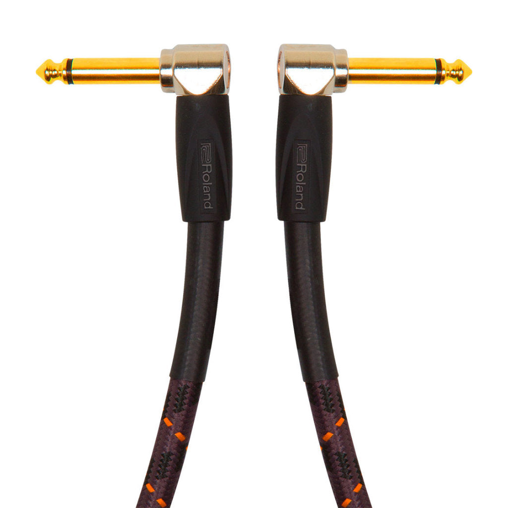 Roland RIC-G1AA Gold Series Angle to Angle Instrument Cable - 1 ft. - Bananas at Large®