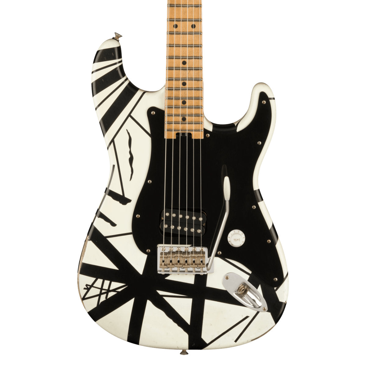 EVH Striped Series '78 Eruption - White w/ Black Stripes Relic (Open Box)