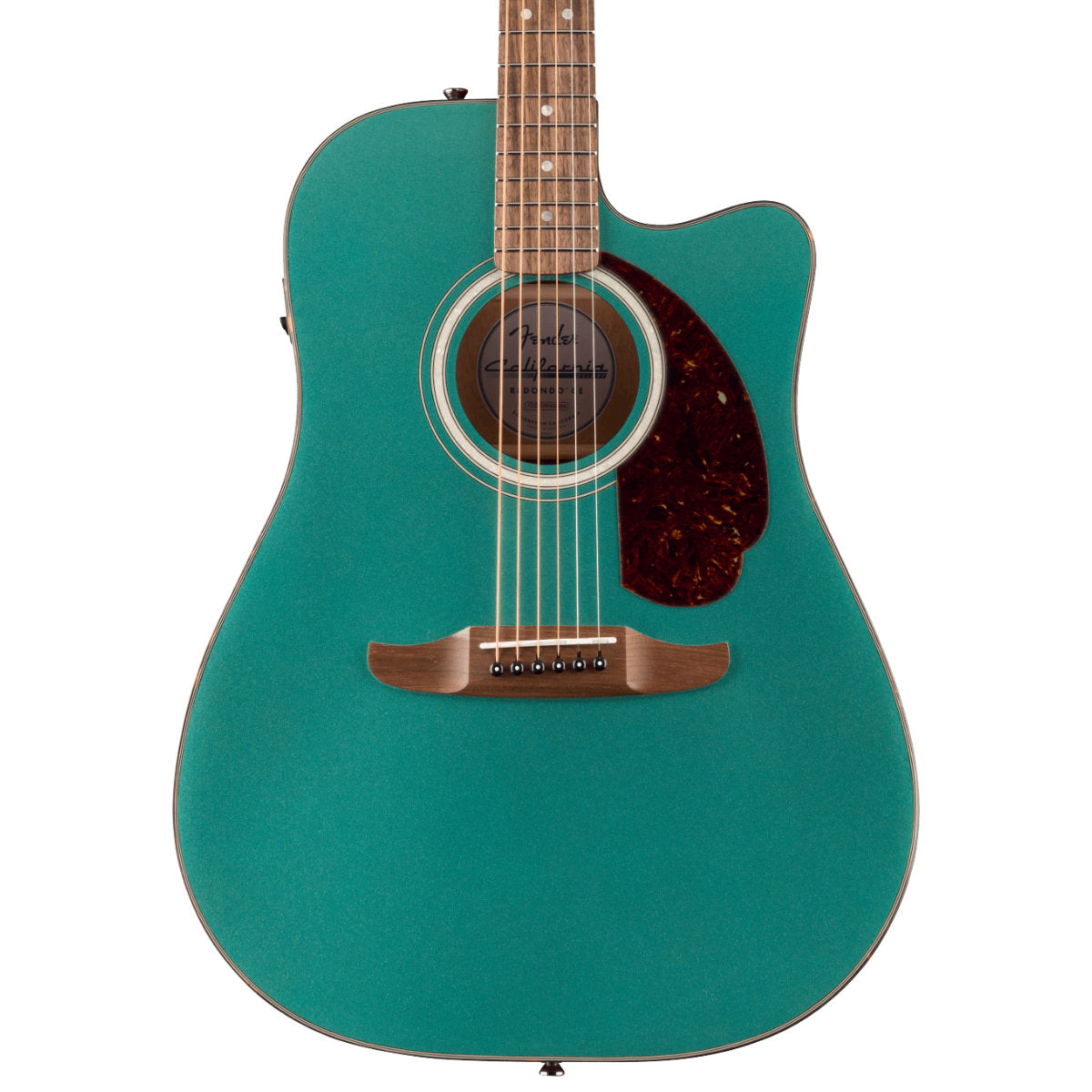 Fender California Deluxe Redondo CE Acoustic-Electric Guitar - Tortoiseshell Pickguard - Sherwood Green